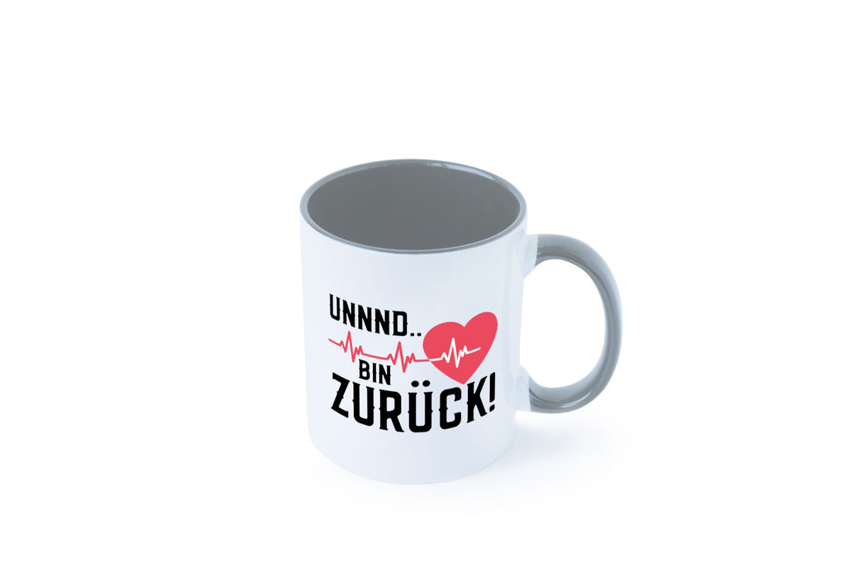 Bin zurück | Herzschlag Reanimation Puls Arzt Klinik Geschenk Humor Tasse