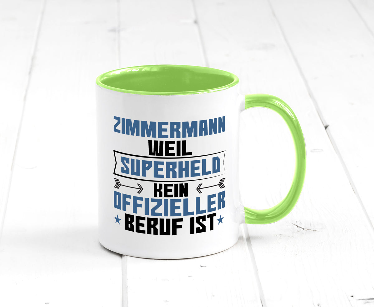 Superheld Zimmermann | Handwerker Holzbau Geschenk Humor Geschenkidee lustiger Tasse