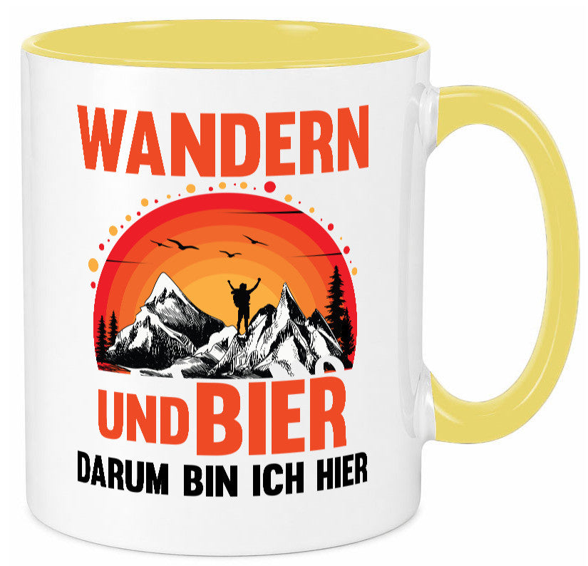 Wandern und Bier darum bin ich hier | lustiger Spruch Geschenk Humor