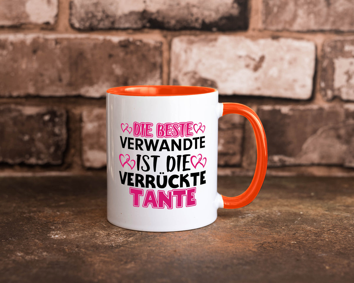 Verrückte Tante | Spruch Patentante Verwandtschaft lustiger Geschenk Humor Tasse