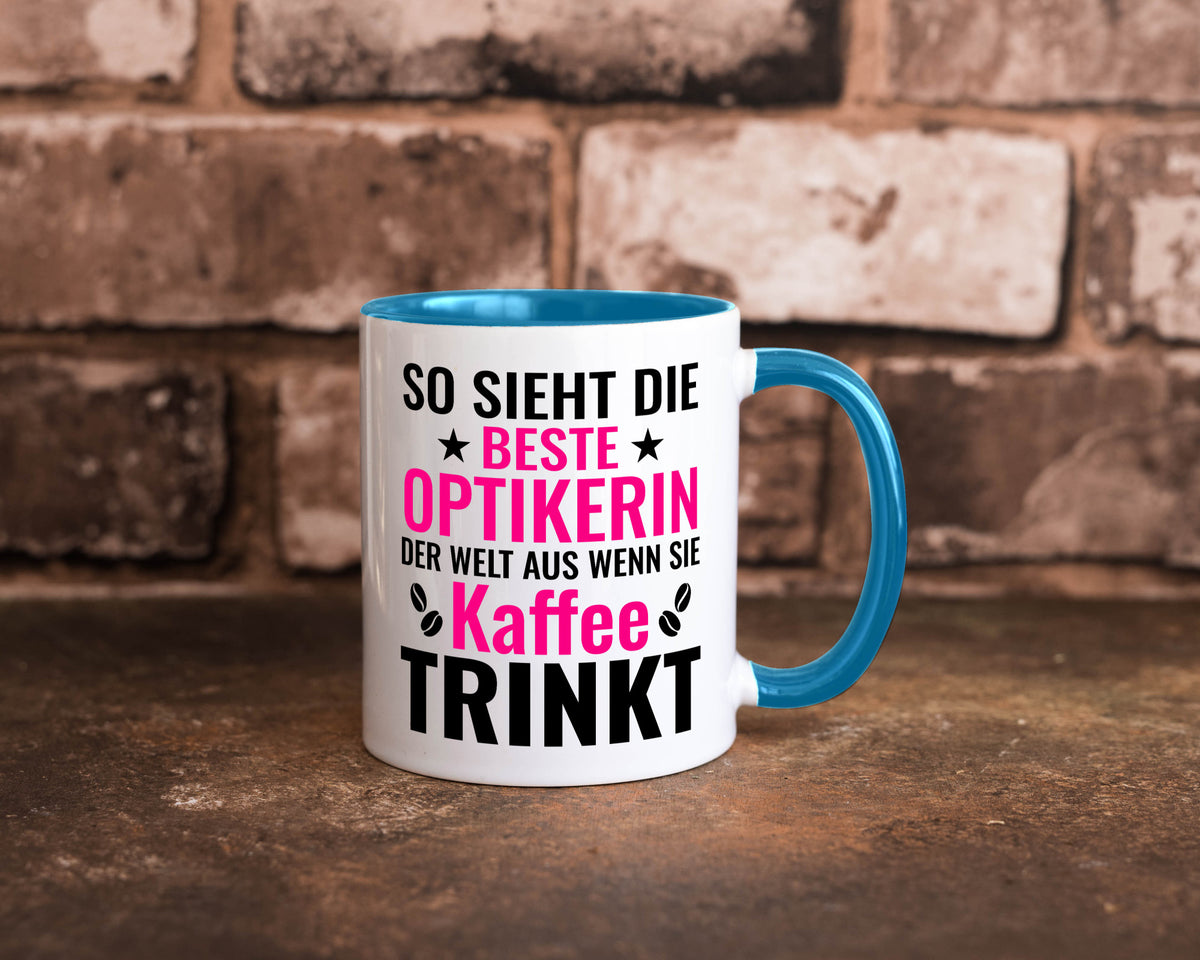 Kaffee trinkt: Optikerin | Augenoptik Geschenkidee Humor Tasse