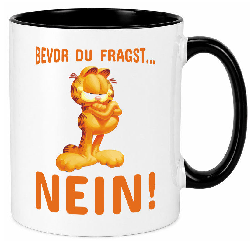 Bevor du fragst? Nein! | grimmige Katze Spruchtasse lustig Tierliebhaber Humor