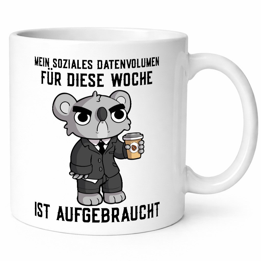 Soziales Datenvolumen | wütender Bär Einzelgänger Nerd Geschenkidee Humor Tasse