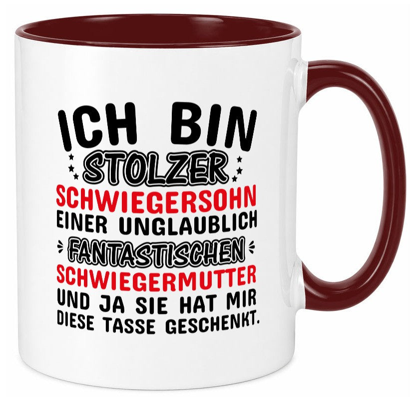 Stolzer Schwiegersohn einer Schwiegermutter Geschenkidee Familie Humor Tasse