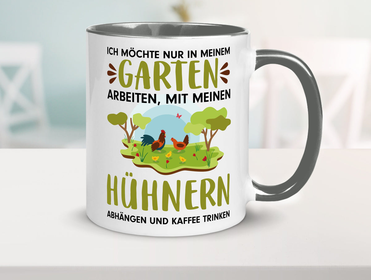 Garten Hühner | Gartenarbeit Tasse Bauernhof Spruch lustiger Geschenk Arbeit