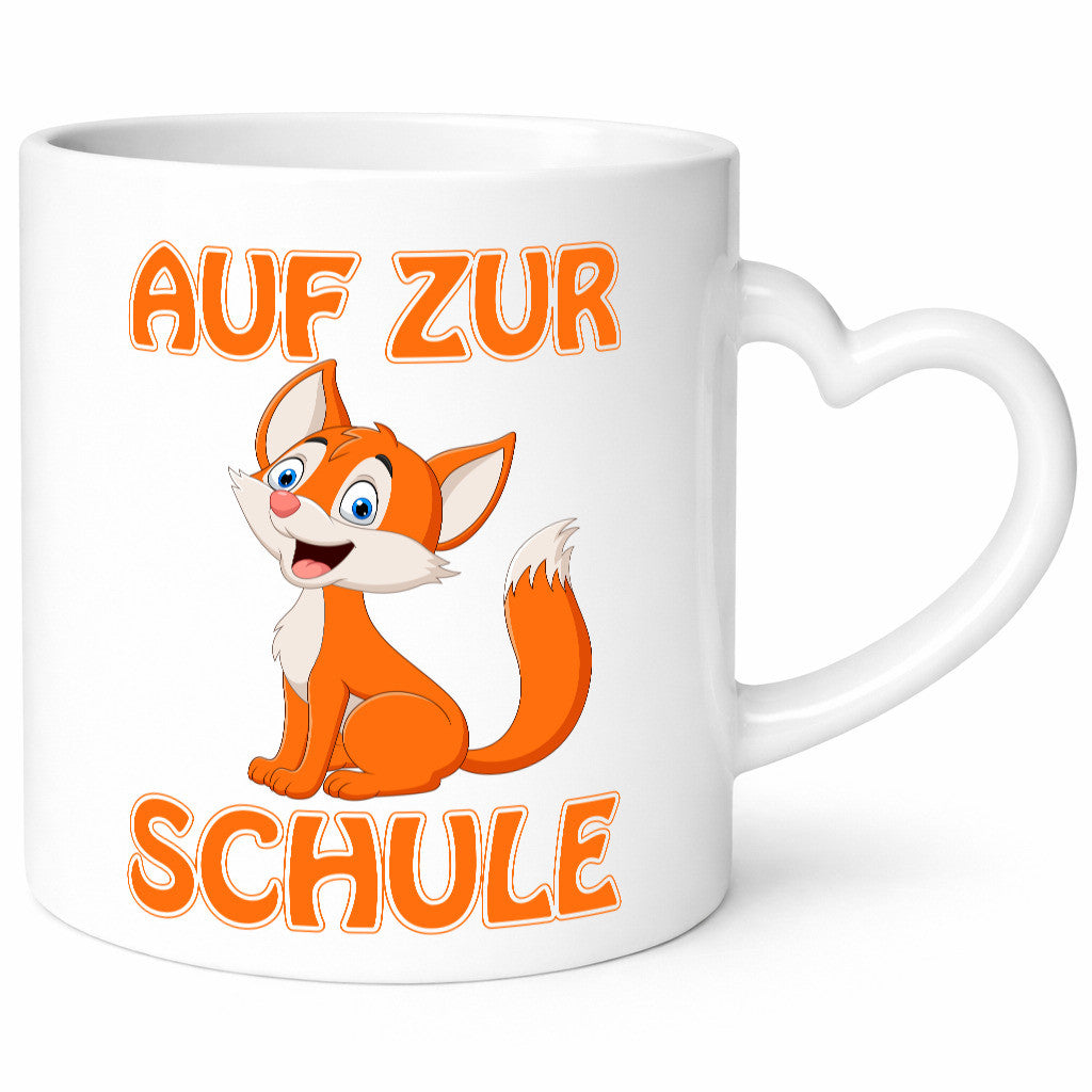 Auf zur Schule | Schulstart Tasse Fuchs Schulkind lustiger Spruch Geschenk