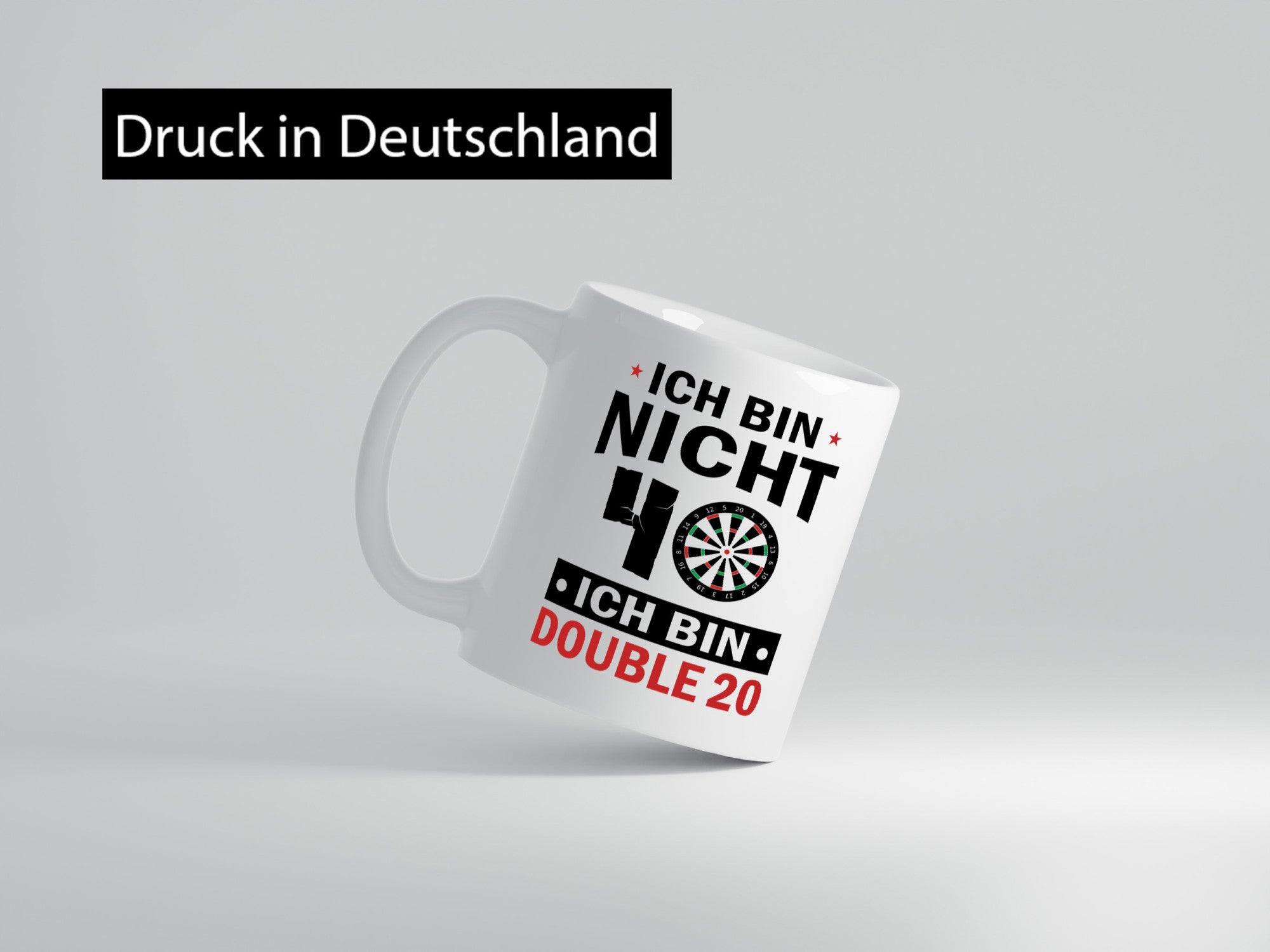 Ich bin nicht 40 Double 20 | Dart Spieler Geschenkidee Humor Tasse