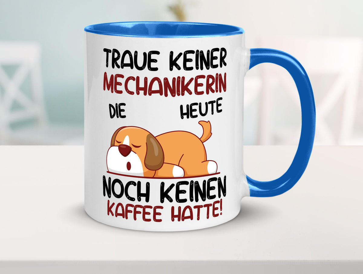 Traue keiner Mechanikerin | KFZ Humor Geschenkidee Tasse