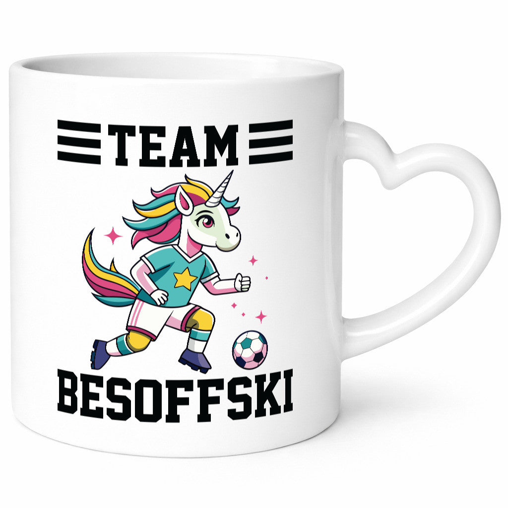 Team Besoffski | Einhorn Fußball v2 Geschenkidee Humor Tasse