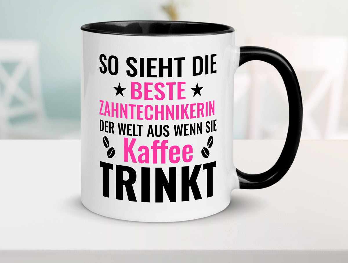 Kaffee trinkt: Zahntechnikerin | Zahnmedizin lustiger Spruch Geschenk Humor Tasse