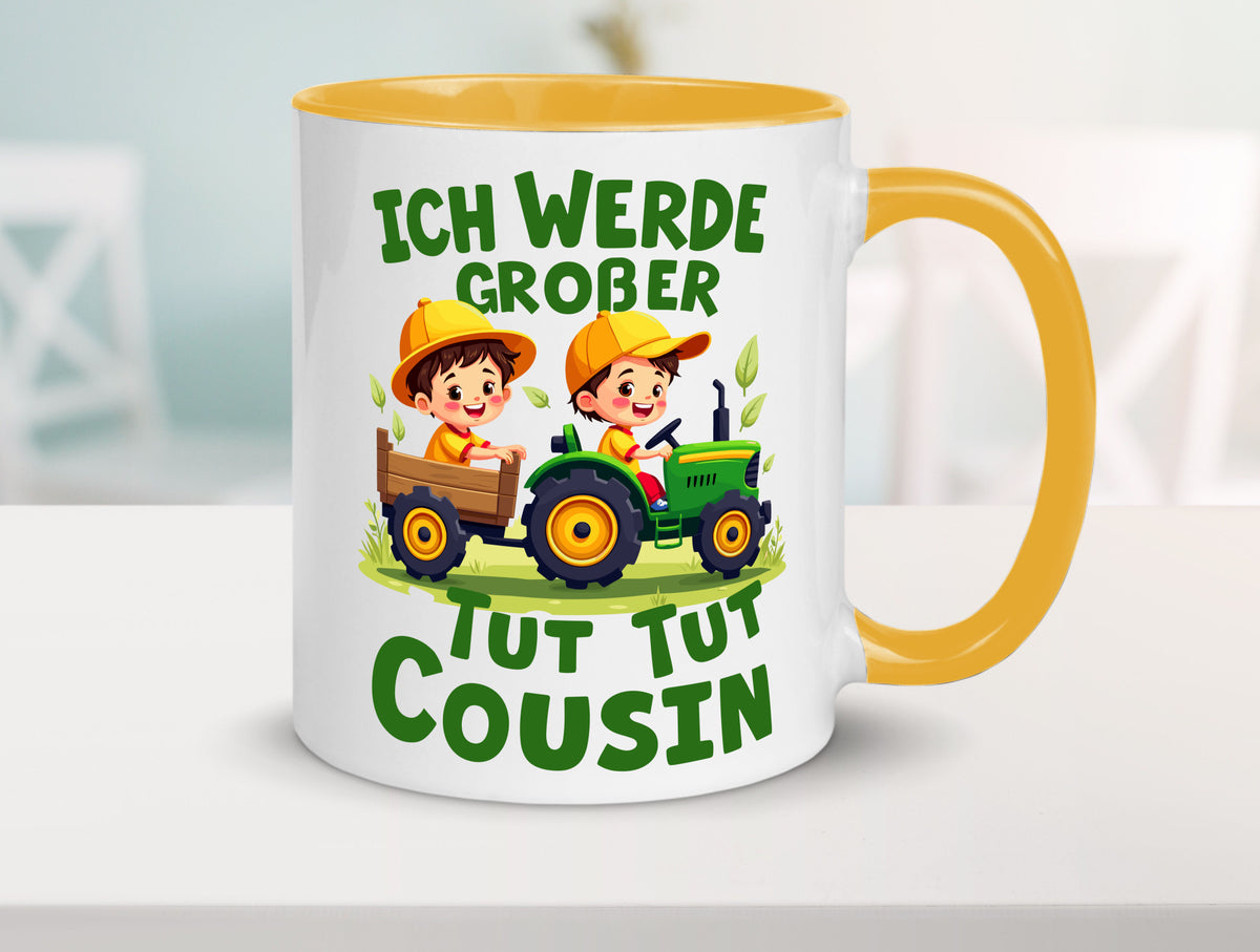 Ich werde Großer Cousin | Familie Bauer lustiger Spruch Geschenk Geschenkidee Tasse