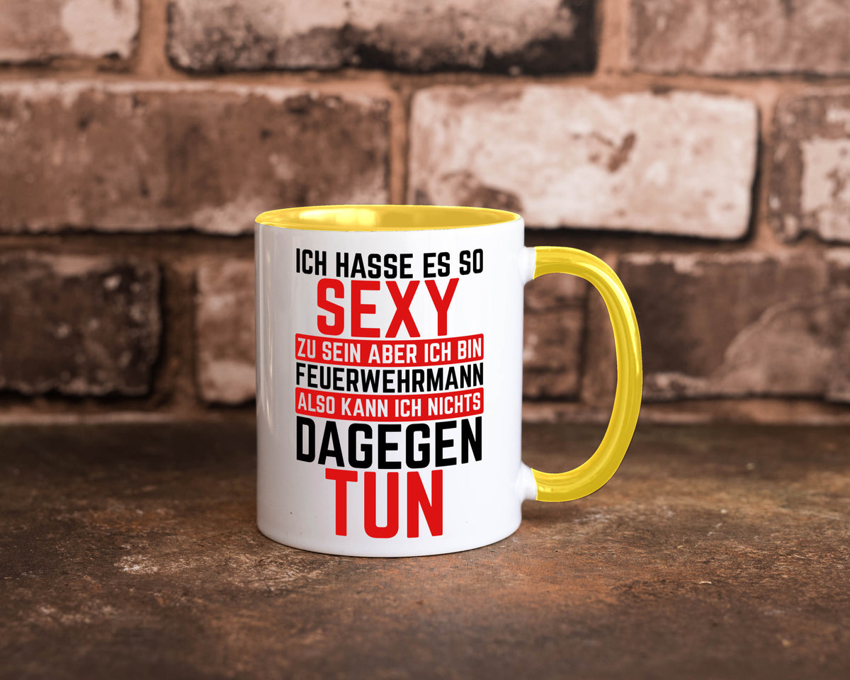 Sexy Feuerwehrmann | Helden Flammen Brandeinsatz lustig Humor Geschenkidee Tasse