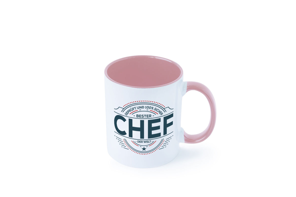 Geprüft und sicher: Chef | Führungskraft Vorgesetzter lustig Arbeit Kollegen Tasse