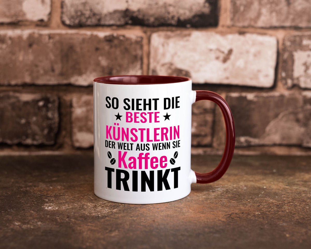 Kaffee trinkt: Künstlerin | Kunst Geschenk Humor Geschenkidee lustiger Spruch Tasse
