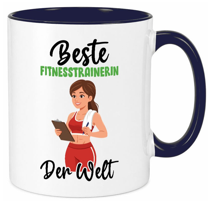 Beste Fitnesstrainerin | Trainerin Sport v2 lustiger Spruch Geschenk Humor Tasse