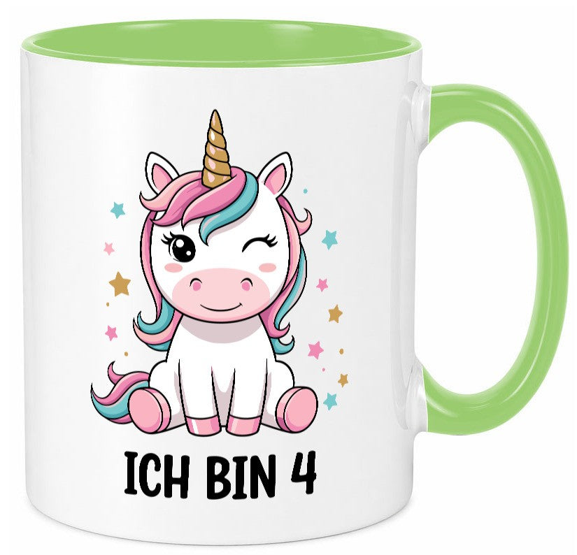 4. Geburtstag | 4 Jahre Einhorn Mädchen lustig Geschenkidee Geschenk Tasse