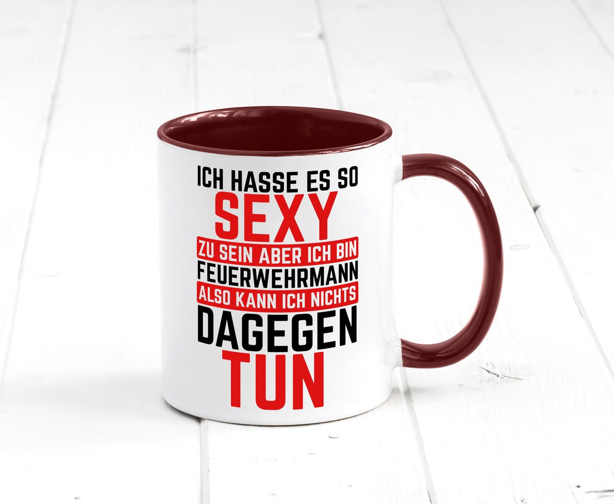 Sexy Feuerwehrmann | Helden Flammen Brandeinsatz lustig Humor Geschenkidee Tasse