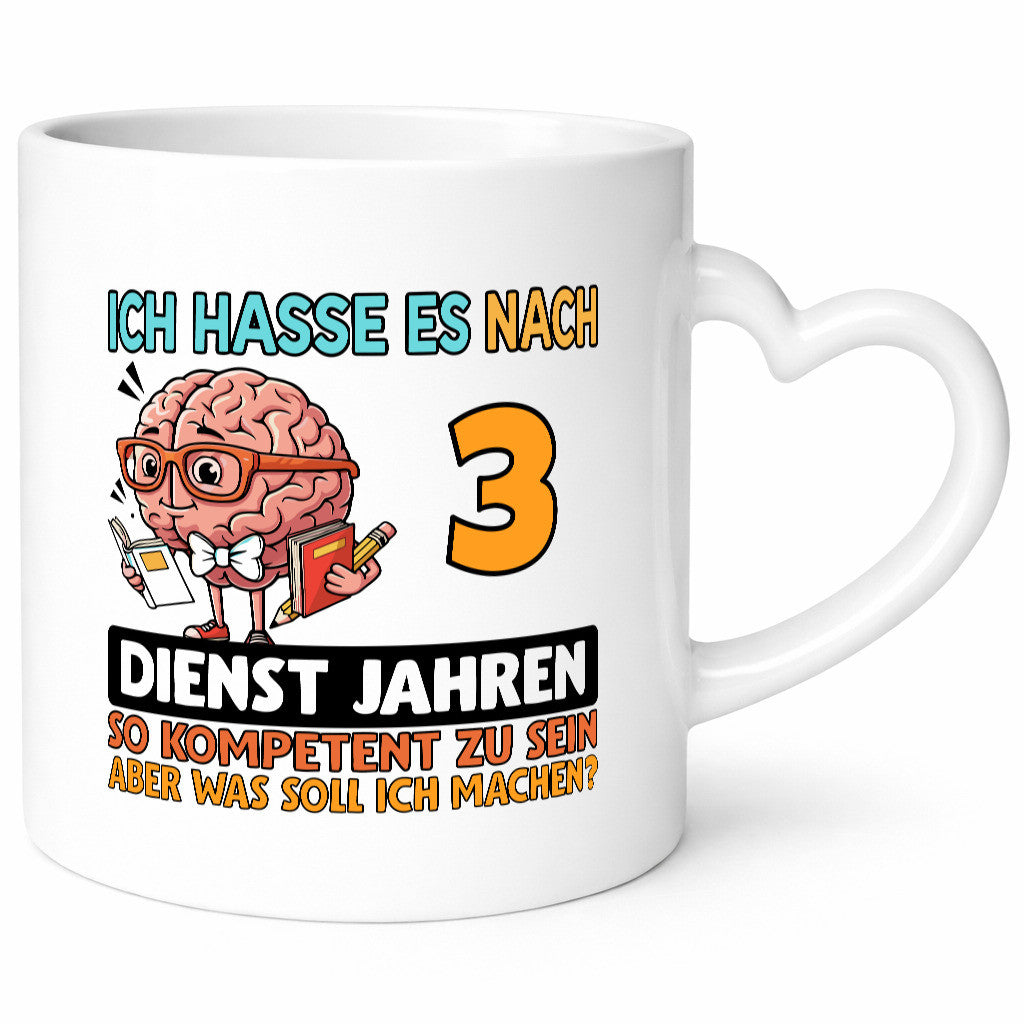 3 Dienstjahre | Arbeit Kompetent lustig Kollegen Büro Geschenk Tasse