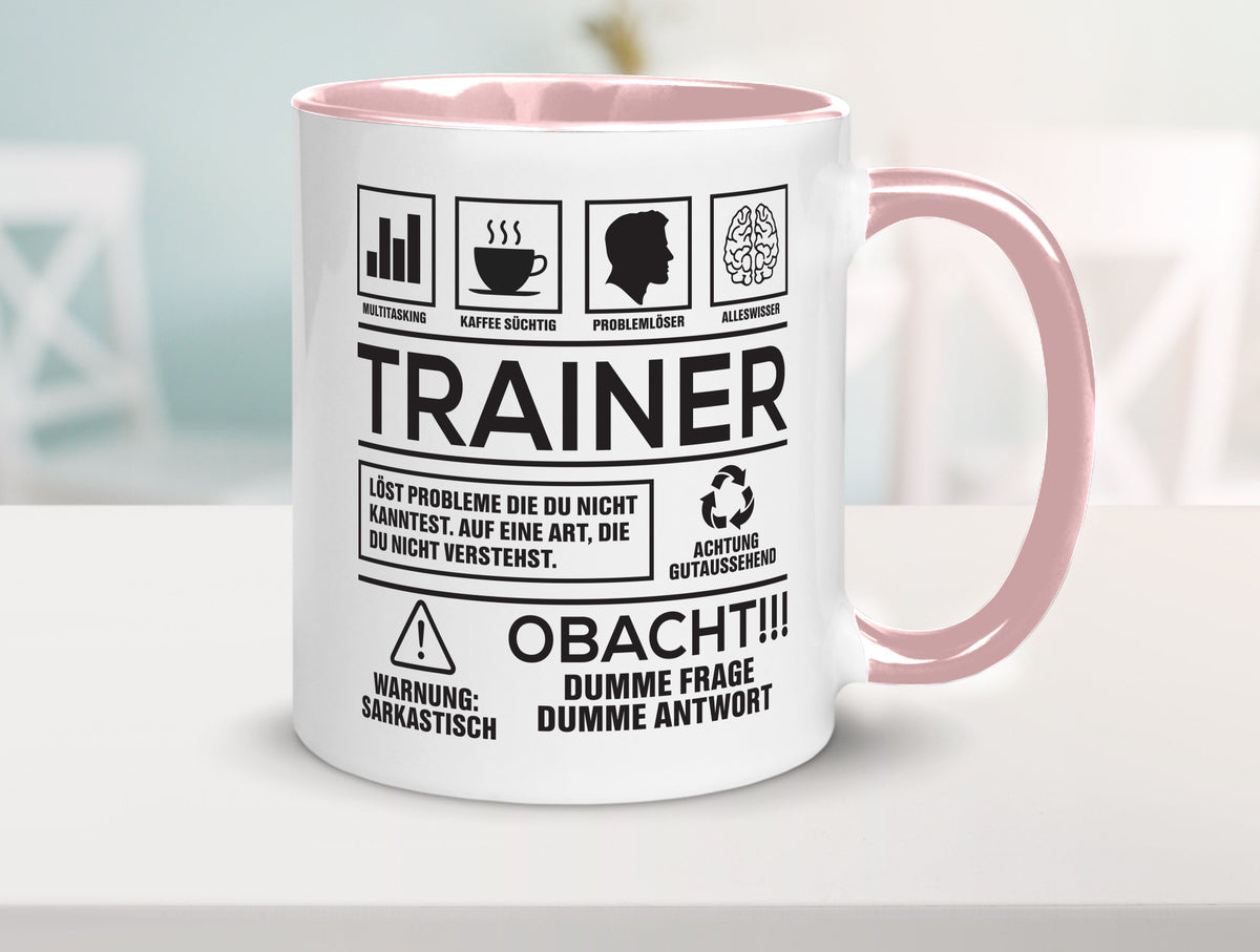 Achtung Probleme Trainer | Verein Sport lustig Humor Geschenkidee Geschenk Tasse
