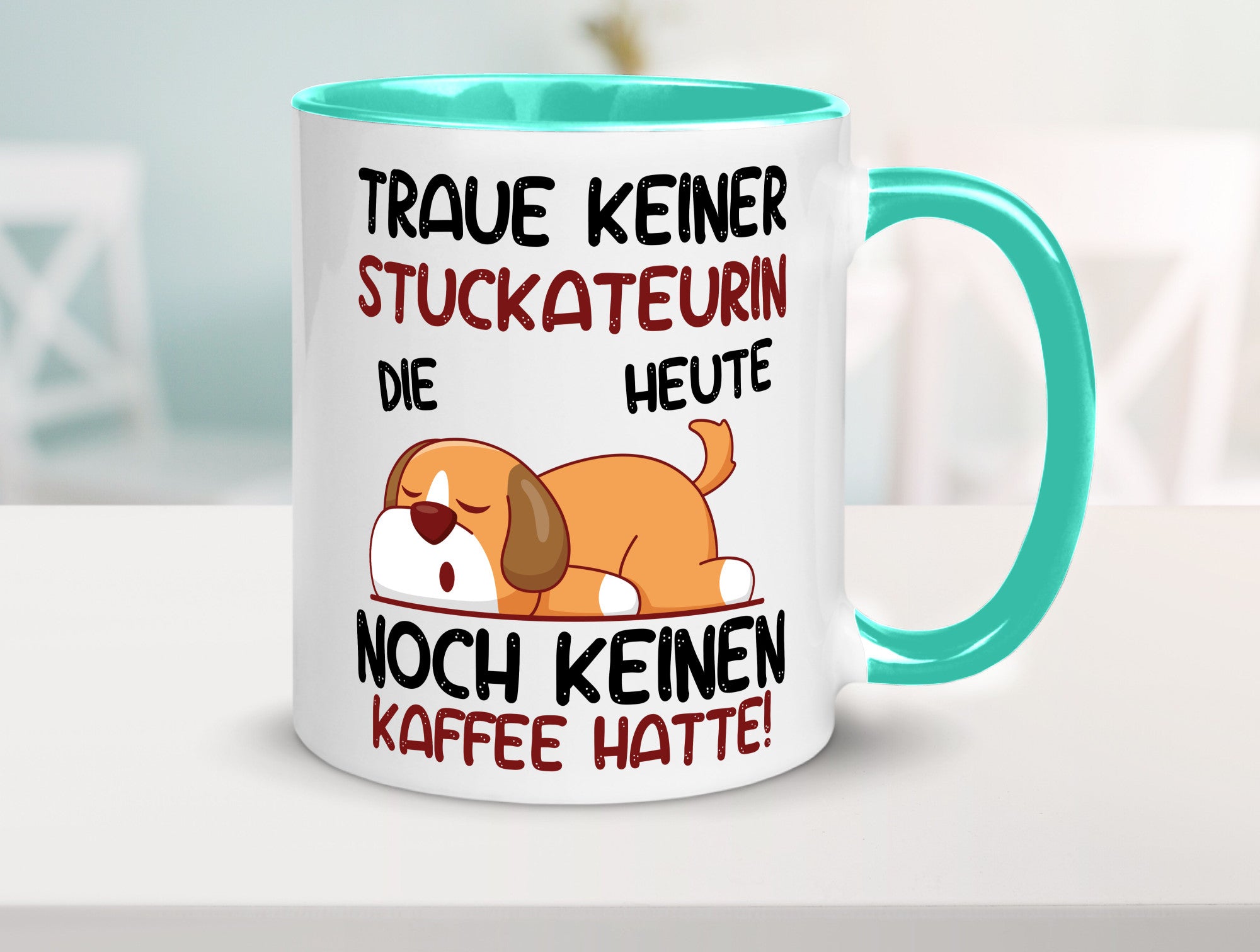 Traue keiner Stuckateurin | Innenausbau lustig Humor Geschenkidee Geschenk Tasse