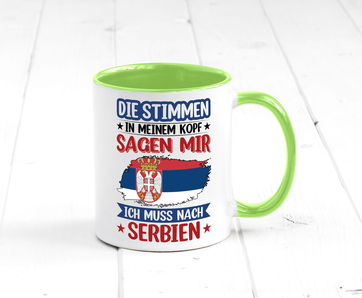 Serbien | Urlaub Stimmen in meinem Kopf Traumland v2 Geschenk Humor Tasse