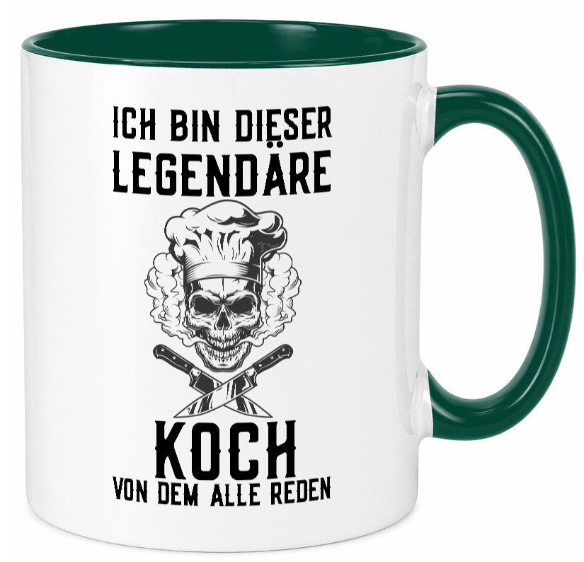 Legendärer Koch | Haubenkoch Totenkopf Küchenchef lustiger Spruch Geschenk Tasse