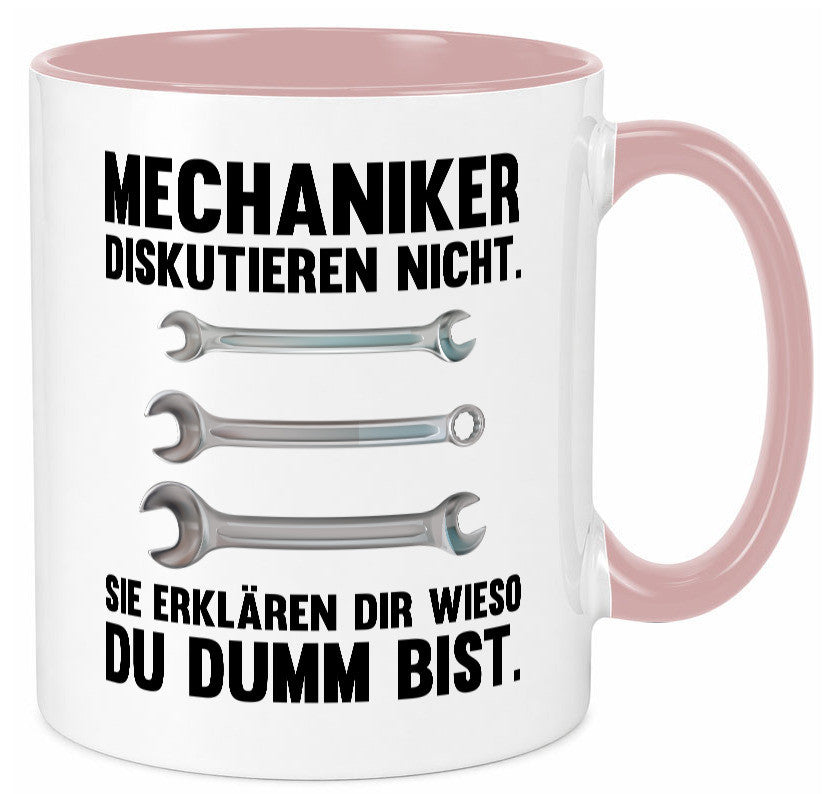 Mechaniker Diskutieren nicht sie erklären nur wieso Geschenkidee Tierliebhaber Tasse