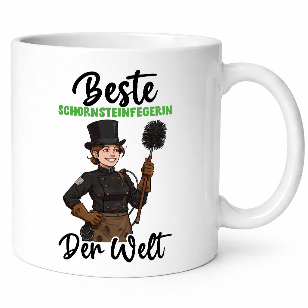 Beste Schornsteinfegerin | Kaminkehrer lustig Humor Geschenkidee Geschenk Tasse