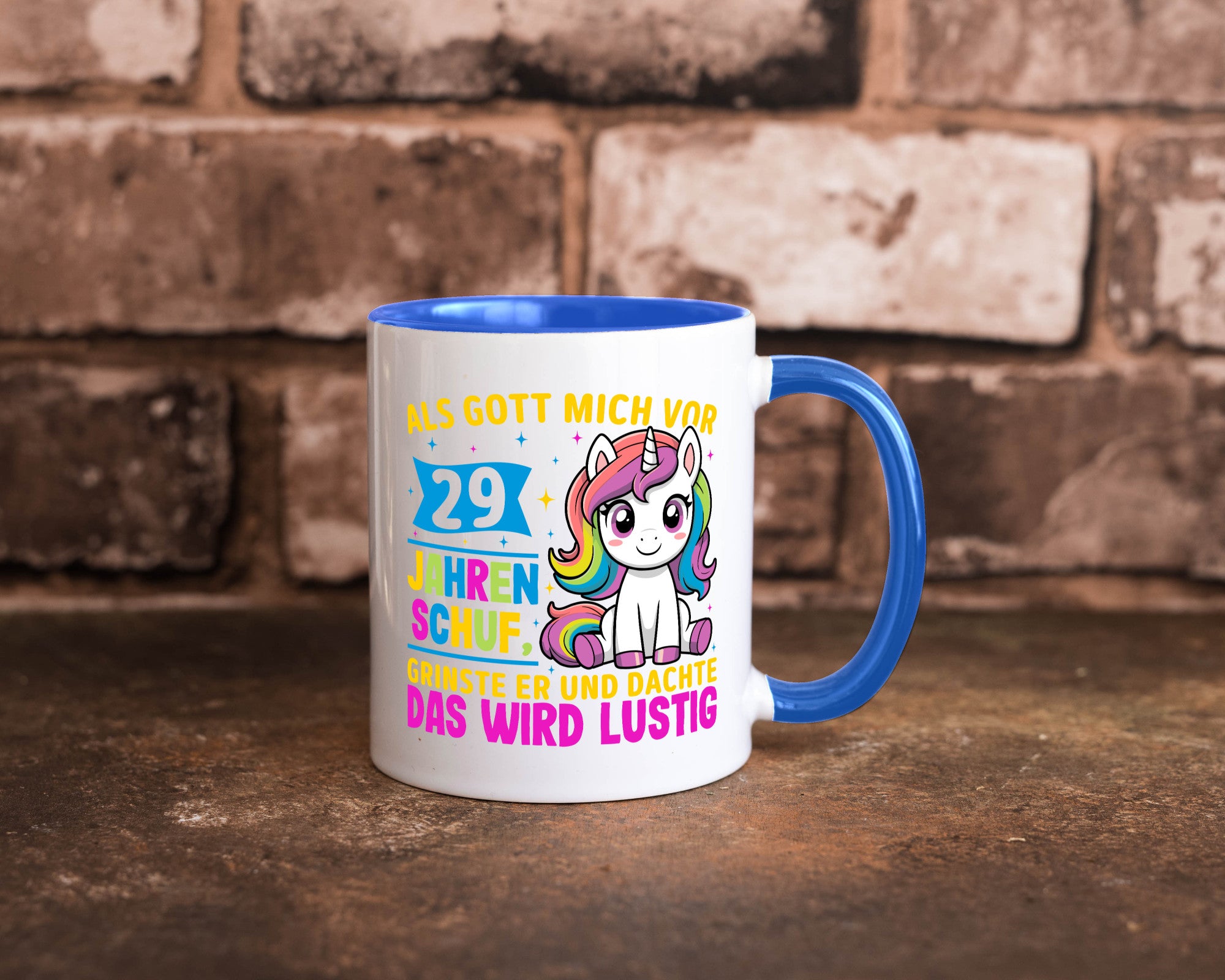 29. Geburtstag | Als Gott mich schuf 40 Jahre v2 Humor Geschenkidee Tasse