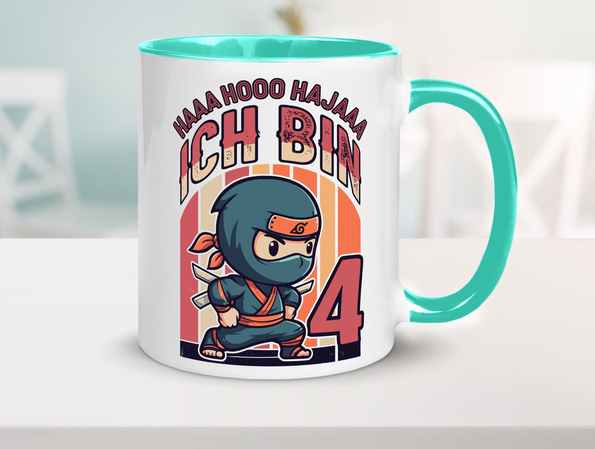 4. Geburtstag | Ninja Junge 4 Jahre lustiger Spruch Geschenk Geschenkidee Tasse
