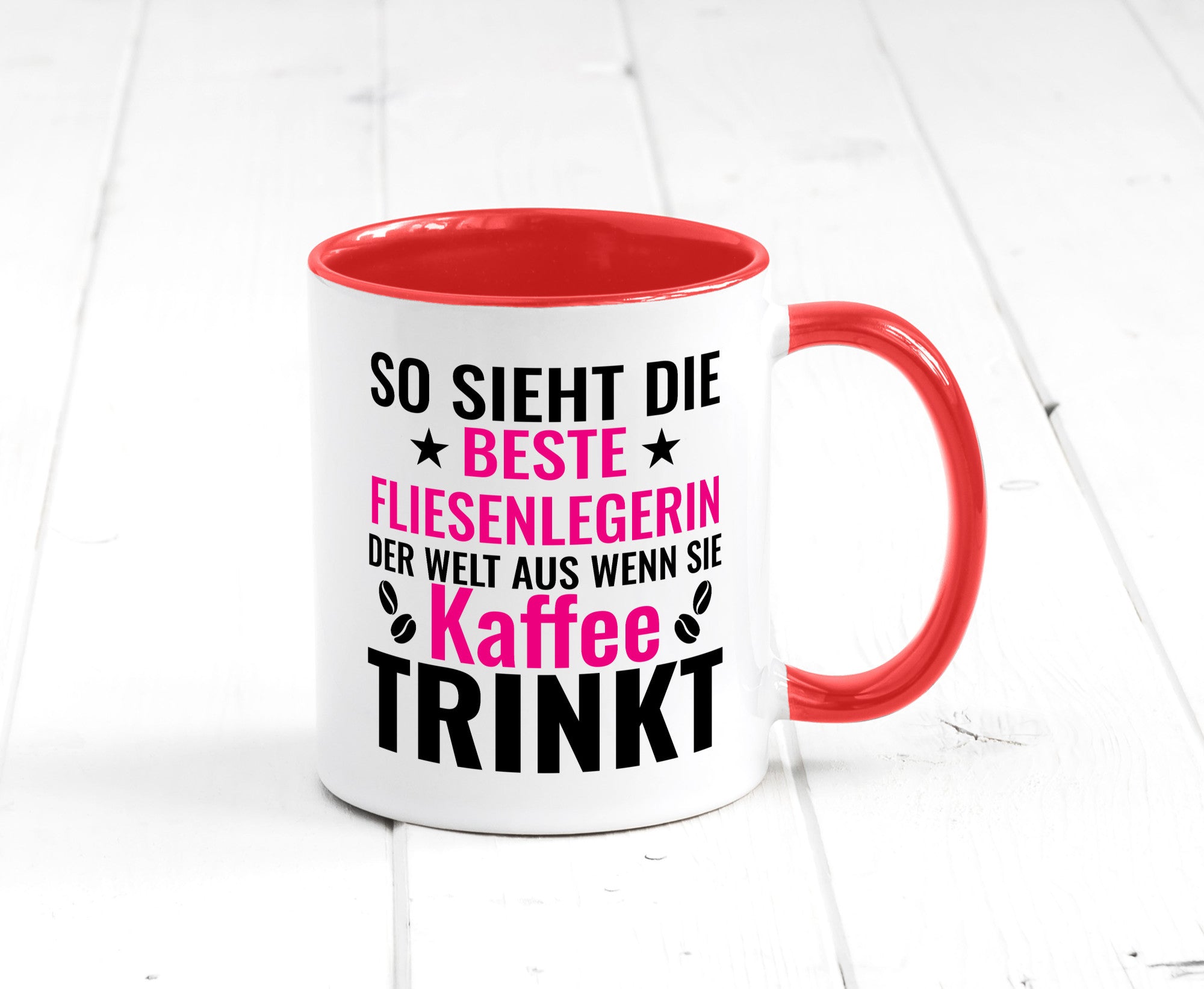Kaffee trinkt: Fliesenlegerin | Fliesenlegen Bau Humor Geschenkidee Tasse