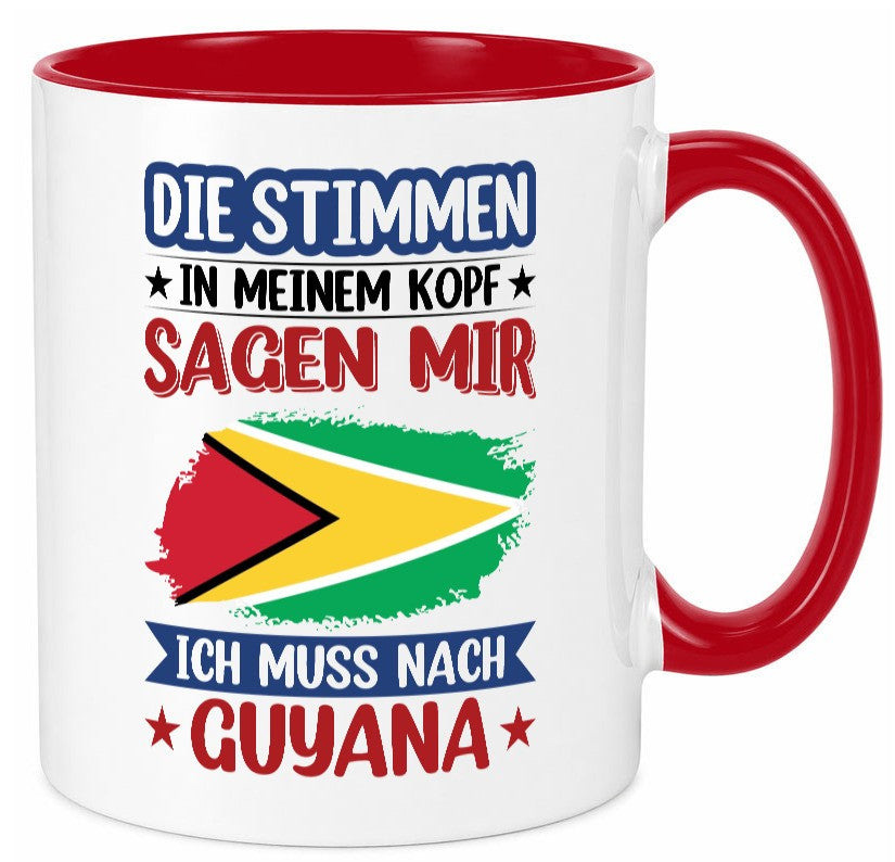 Guyana | Urlaub Stimmen in meinem Kopf Traumland lustig Humor Geschenkidee Tasse