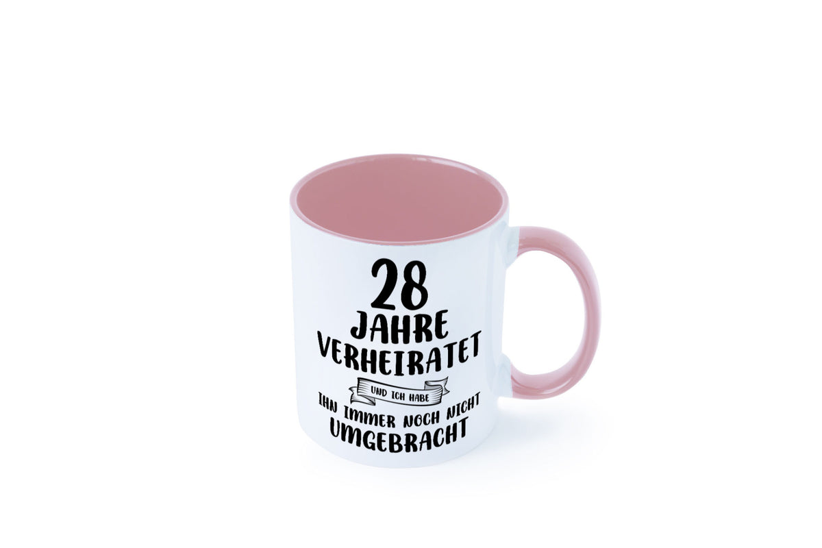 28 Jahre Verheiratet, immer noch am Leben! Geschenkidee Humor Tasse