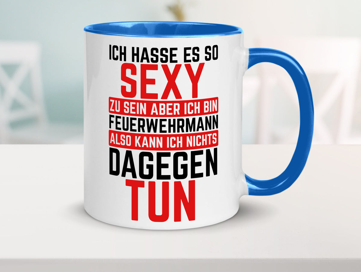 Sexy Feuerwehrmann | Helden Flammen Brandeinsatz lustig Humor Geschenkidee Tasse