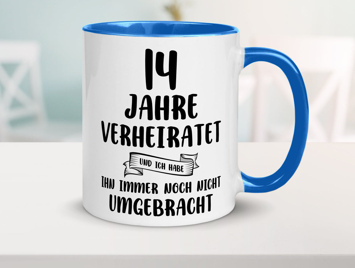 14 Jahre Verheiratet, immer noch am Leben! lustig Humor Geschenkidee Geschenk Tasse