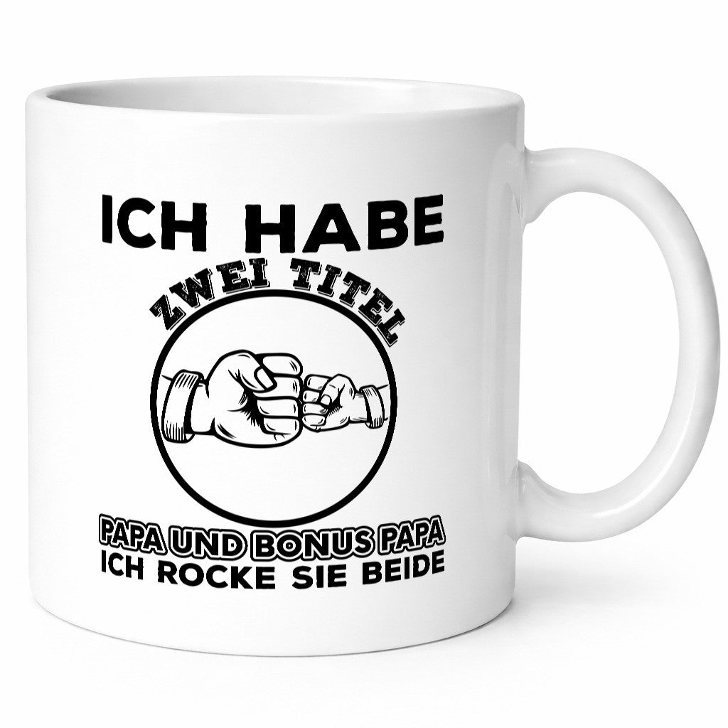 Papa und Bonus | Vater Tasse Männer Vatertag Geschenkidee Familie Humor