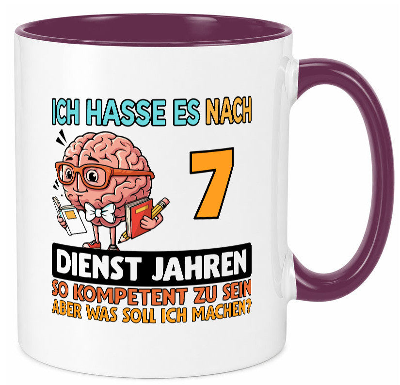 7 Dienstjahre | Arbeit Kompetent lustig Kollegen Büro Geschenk Tasse