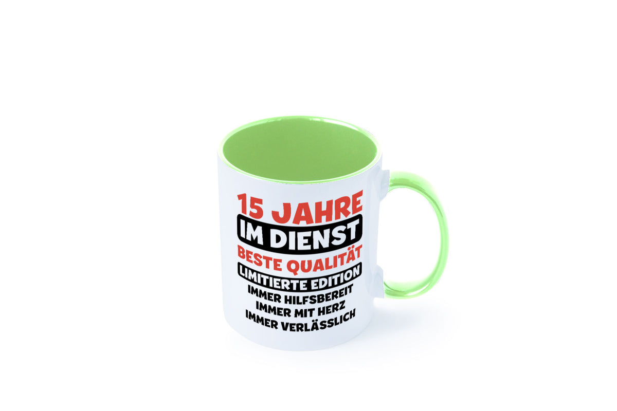 15 Jahre im Dienst | Jubiläum Arbeit v3 lustig Kollegen Büro Geschenk Tasse