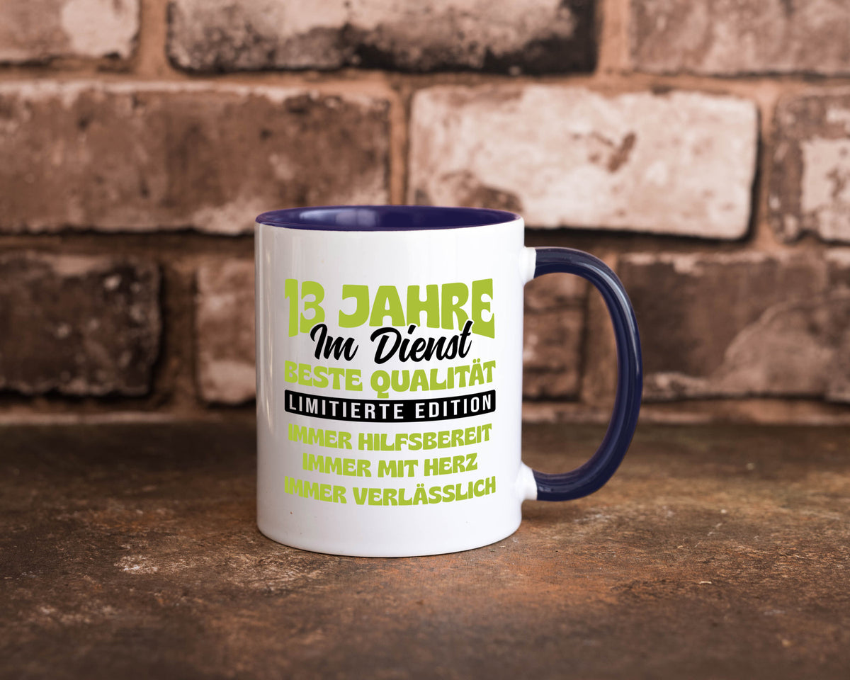 13 Jahre im Dienst | Jubiläum Arbeit v4 lustig Kollegen Büro Geschenk Tasse