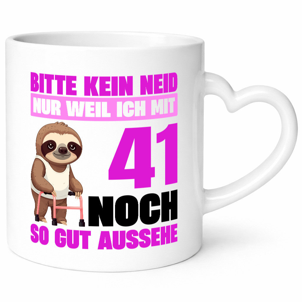 41. Geburtstag | Bitte kein neid Faultier 41 Jahre Geschenkidee Humor Tasse