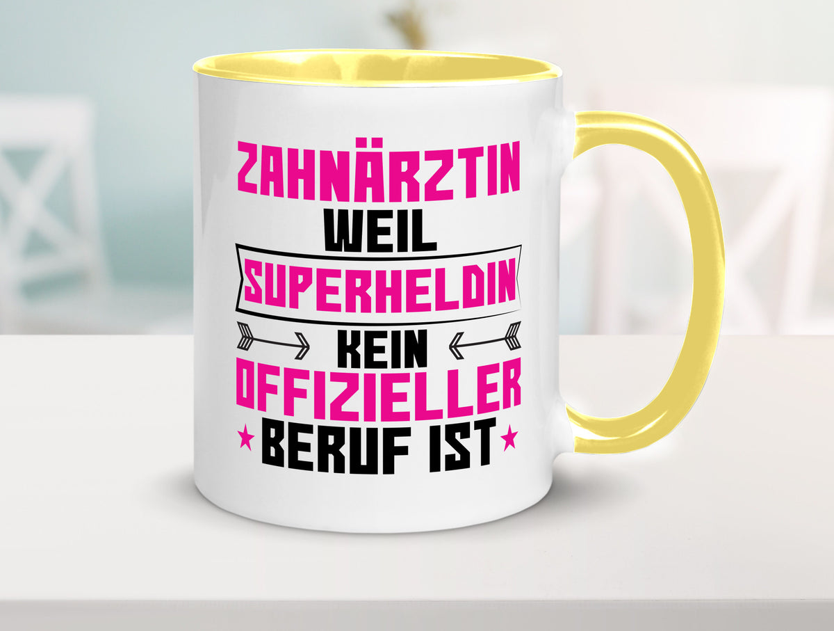 Superheldin Zahnärztin | Zahnmedizin Beruf Geschenkidee Arbeit Kollegen Büro Tasse