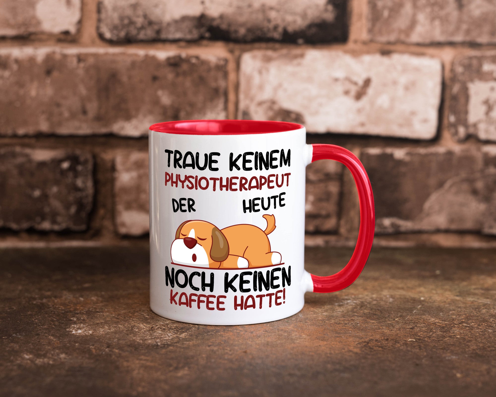 Traue keinem Physiotherapeut lustiger Spruch Geschenk Humor Geschenkidee Tasse