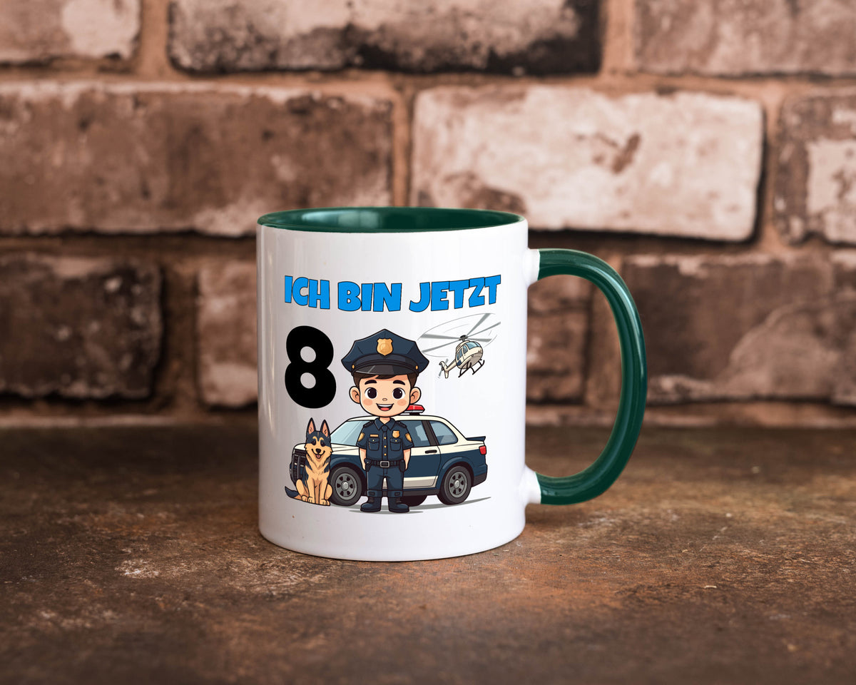 8. Geburtstag | 8 Jahre Polizei Kind Polizeiauto lustig Geschenkidee Geschenk Tasse