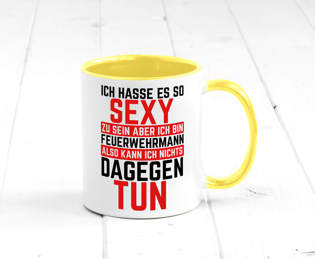 Sexy Feuerwehrmann | Helden Flammen Brandeinsatz lustig Humor Geschenkidee Tasse