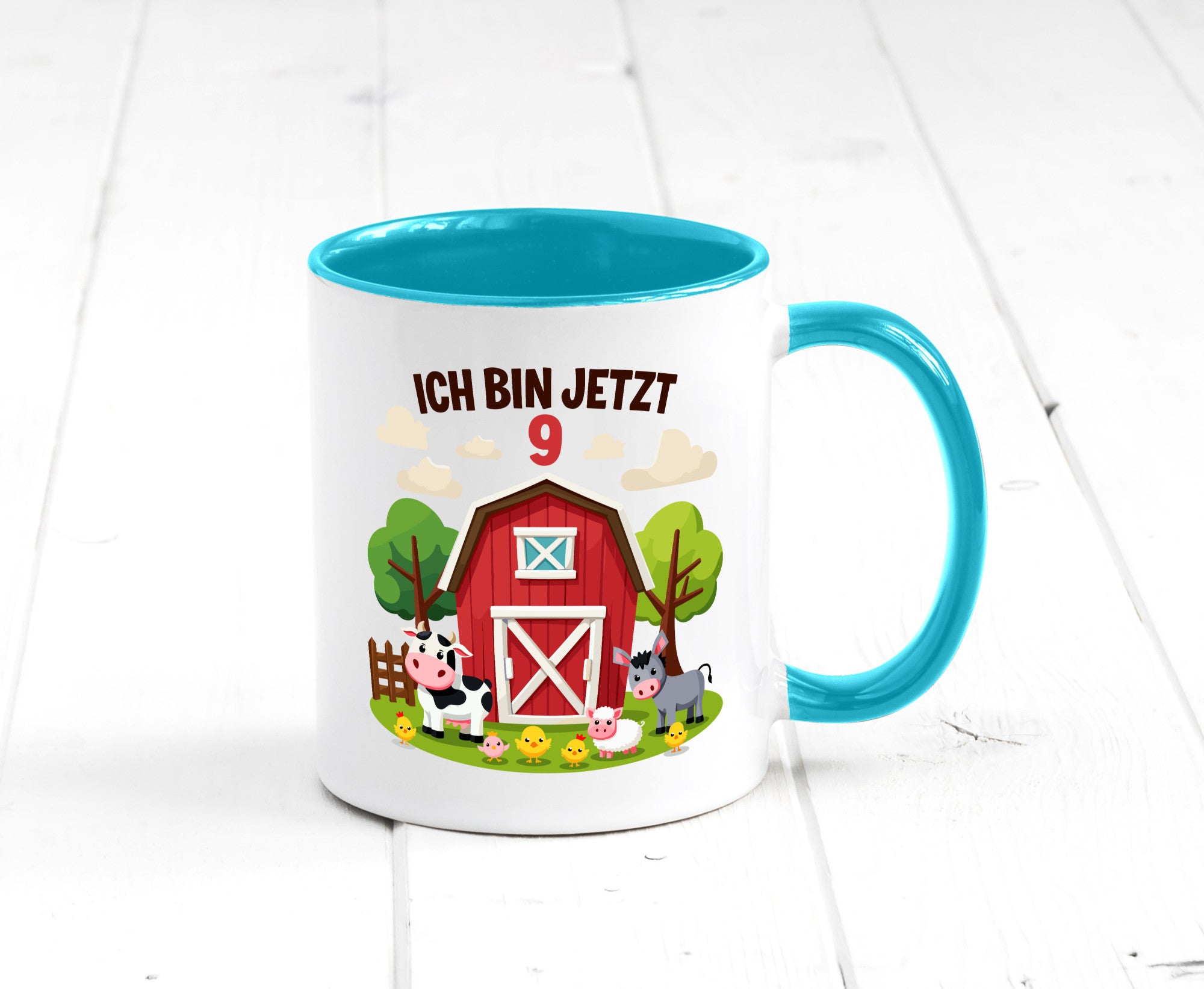 9. Geburtstag | 8 Jahre Bauernhof und Tiere Humor Geschenkidee Tasse