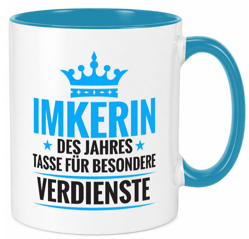 Besonderer Verdienst: Imkerin | Imkerei Geschenk Humor Geschenkidee lustiger Tasse