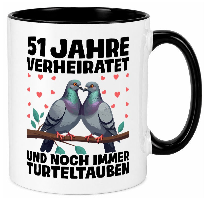 51 Jahre verheiratet | Turteltauben Ehe Ehepaar Geschenkidee Humor Tasse