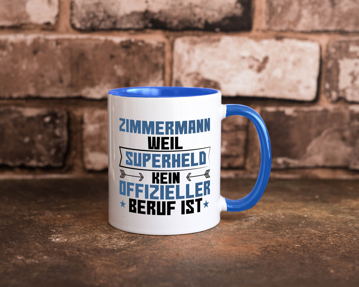 Superheld Zimmermann | Handwerker Holzbau Geschenk Humor Geschenkidee lustiger Tasse