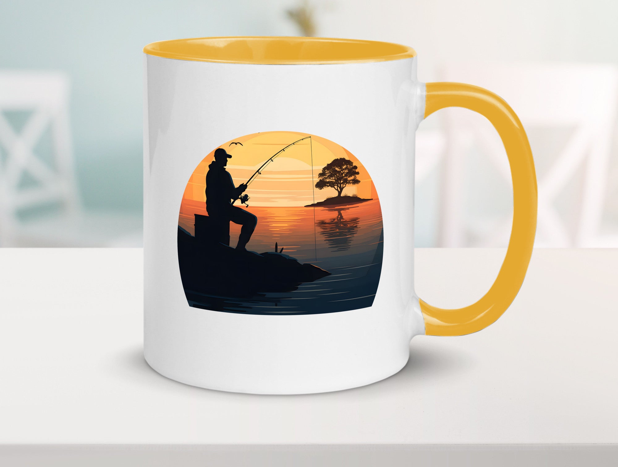 Angler | Sonnenuntergang Fischer Fische Angeln v2 Geschenk Humor Geschenkidee