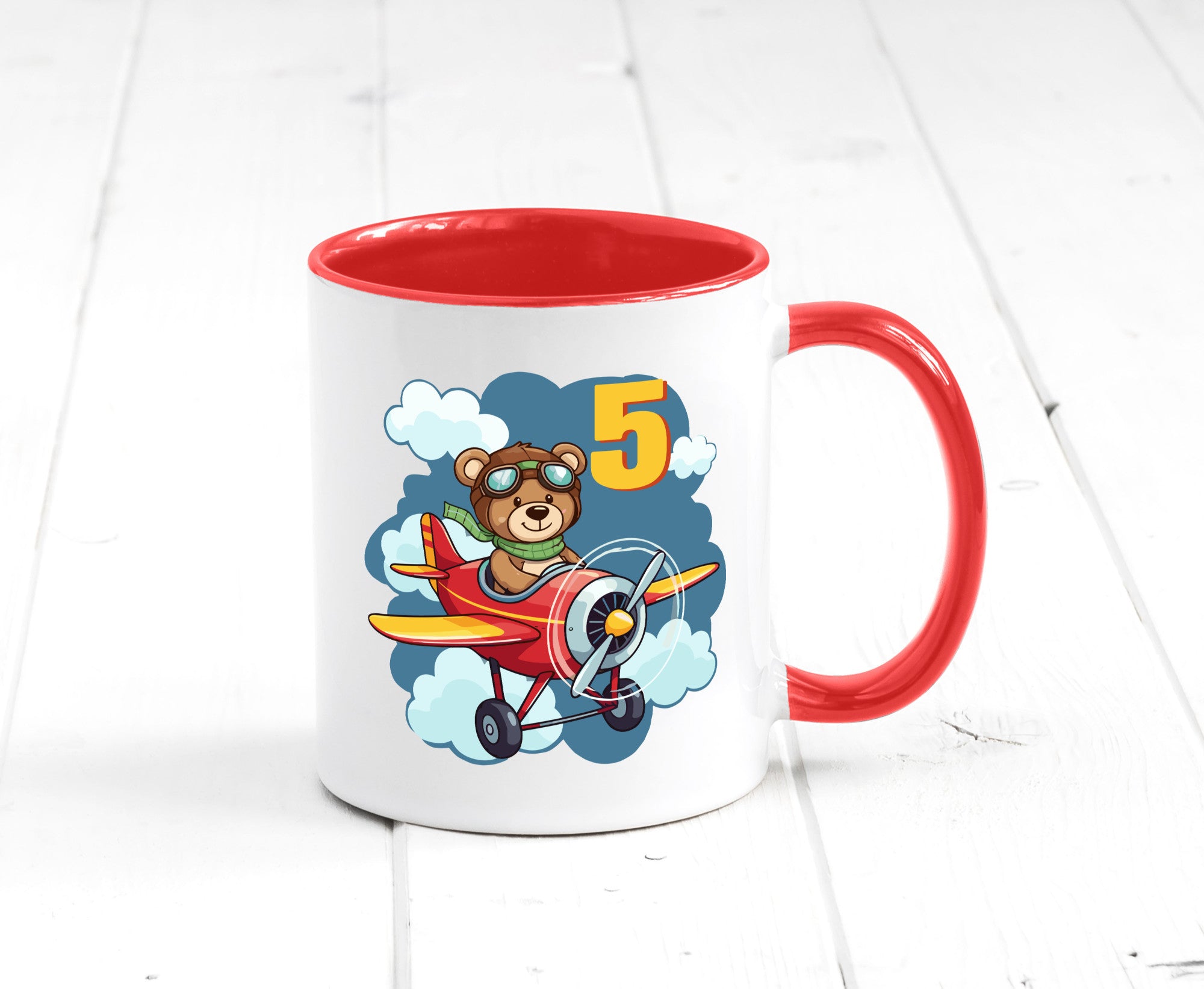 5. Geburtstag | 5 Jahre Kinder Pilot Flugzeug Geschenkidee Humor Tasse